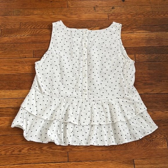 LOFT POLKA DOT TANK WITH RUFFLE BACK XL - Picture 6 of 6